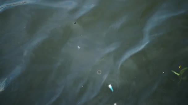 Förorenat Vatten Som Rinner Avloppskanalen Närbild — Stockvideo