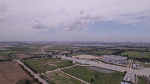 Filmato Aereo Drone Vicino Complesso Dello Stadio Nazionale Della Cambogia — Video Stock