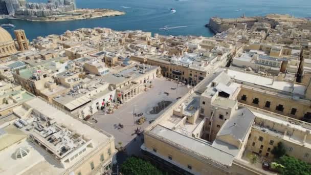 Gebouwd Vanuit Lucht Uitzicht John Square Valletta Malta — Stockvideo