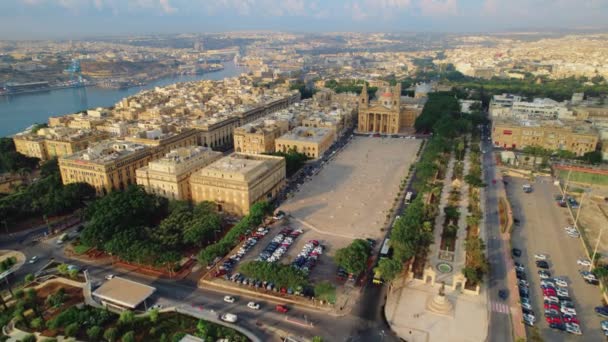 Vista Aérea Knisja San Publiju Valletta Malta — Vídeo de Stock