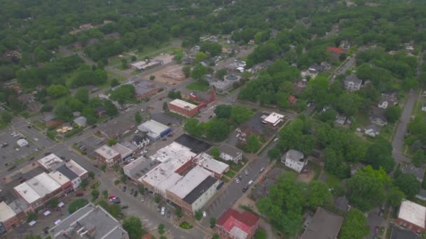 Letecký Dron Vznášející Nad Městečkem Liberty Kde Mají Vězení Mormon — Stock video