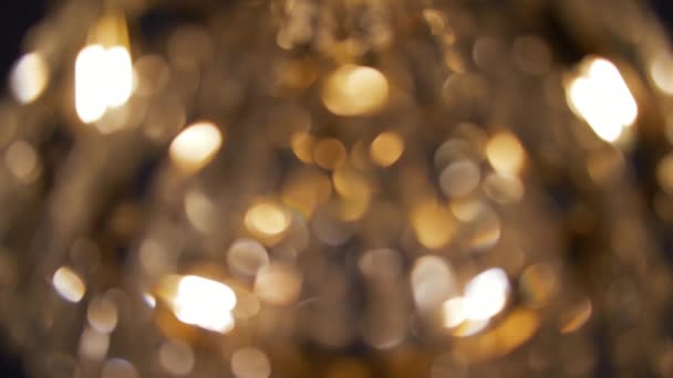 Makro Zbliżenie Piękny Świecący Żyrandol Szczegół Dcor Przyciągnąć Ostrość — Wideo stockowe