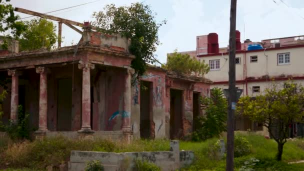 Havanna Kuba September 2019 Ruinen Der Alten Stadt Einweihung Schuss — Stockvideo