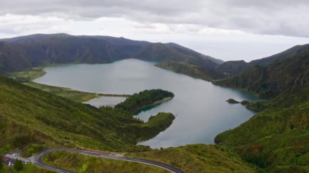 Azores Teki Lagoa Fogo Krateri Gölü Nün Woody Yamaçlarında — Stok video