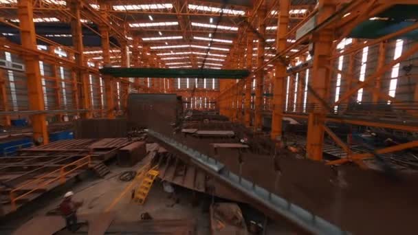 Industrie Navale Usine Construction Navale Vue Aérienne Atelier Construction Navale — Video