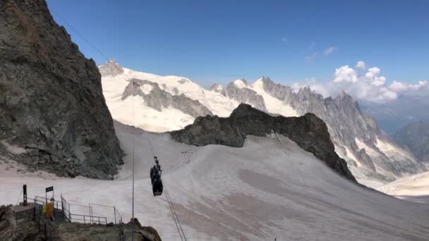 Teleférico Montebianco Chamonix Glaciar — Vídeo de stock