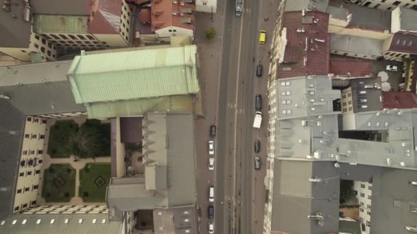 Tranvía Línea Tranvía Conduce Través Del Centro Cracovia Polonia Europa — Vídeos de Stock