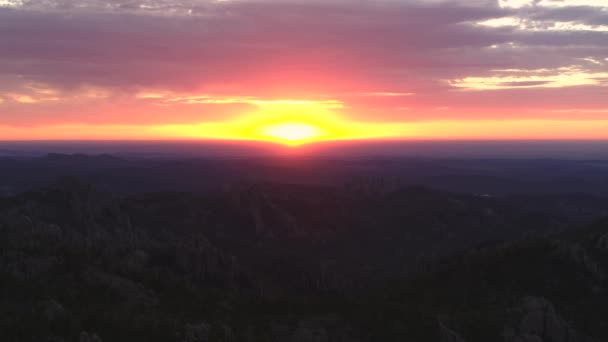 Látványos Légi Kilátás Custer State Parkra Dél Dakotában Ahogy Nap — Stock videók