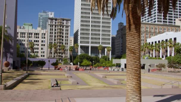 Pershing Square Malý Veřejný Park Nachází Centru Los Angeles Kalifornie — Stock video