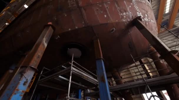Zařízení Stavbu Opravu Lodí Loďařský Průmysl — Stock video