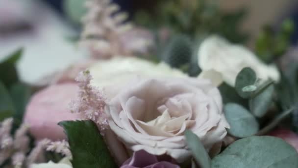Kwiaty Wystawie Przed Ślubem — Wideo stockowe