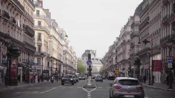 Trafiken Main Street Paris Frankrike — Stockvideo
