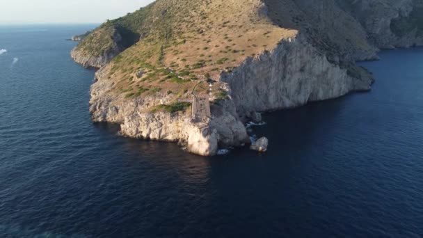 Drone Punta Campanella Massa Lubrense Италия — стоковое видео