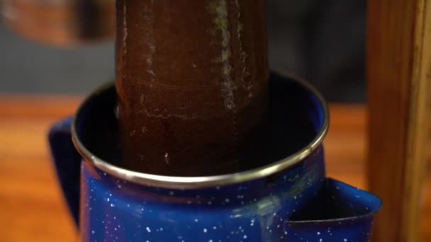 Приготовление Кофе Старой Машине Коста Рике — стоковое видео