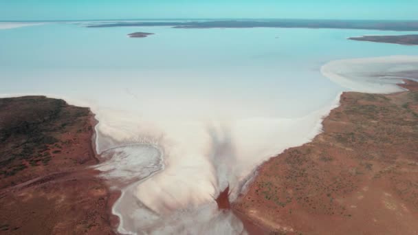 Ландшафт Озера Гэрднер Природный Рисунок Озера Ларж Сальт Южной Австралии — стоковое видео