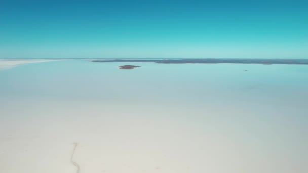 Letecký Pohled Nekonečno Bílé Zrcadlové Efekty Jezera Gairdner Velké Slané — Stock video