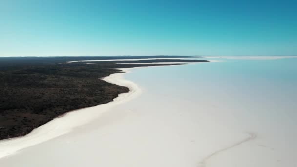 Vista Aérea Del Patrón Natural Del Lago Salado Lago Idílico — Vídeos de Stock