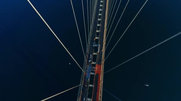Felfüggesztő Híd Építése 1915 Canakkale Hídról Fpv Drónlövés Éves — Stock videók