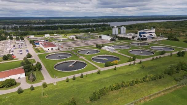 Станция Очистки Сточных Вод Возле Реки Оттава Оттаве Онтарио Канада — стоковое видео
