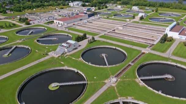 Wastewater Treatment Facility Dealing Sewage Storm Drain Water City Infrastructure — Stock Video