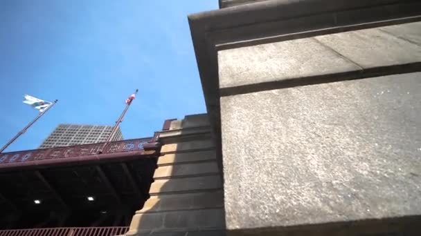 Chicago Usa Revealing View Dusable Bridge Downtown Buildings Michigan Avenue — Stock video