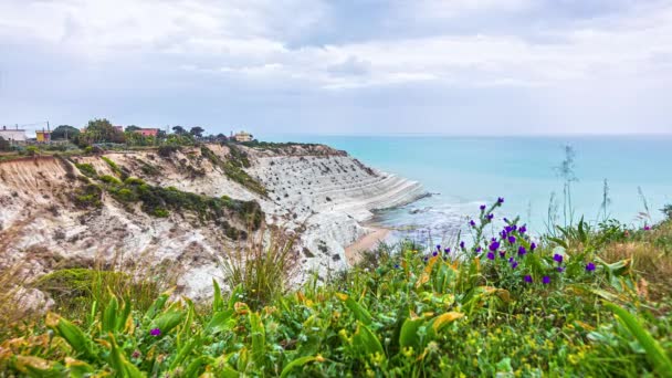 Realmonte Cliff Schody Turks Agrigento Sycylia Włochy — Wideo stockowe
