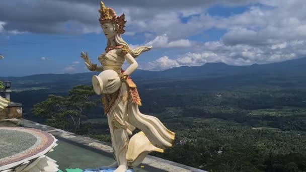 Úžasný Rozhled Pura Penataran Agung Lempuyang Chrám Hinduistické Sochy Venkově — Stock video