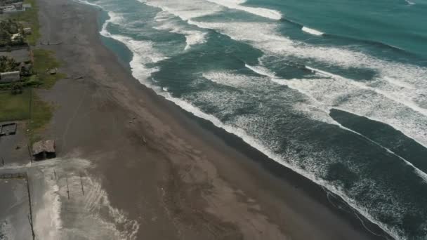 Idyllic Beach Surfing Paredon Guatemala Aerial Drone Shot — Stock Video
