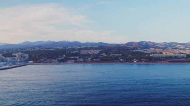 Widok Powietrza Wybrzeże Cabopino Andaluzja Hiszpania Postępy — Wideo stockowe