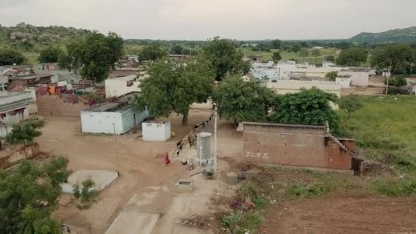 Pequeño Pueblo Rural Horas Hyderbad India Pueblo Pobreza Levantamiento Revelar — Vídeos de Stock