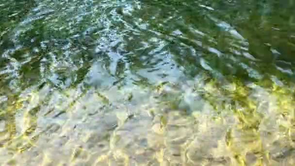 黄色と緑の川の水のデュオトーンの背景に流れる — ストック動画