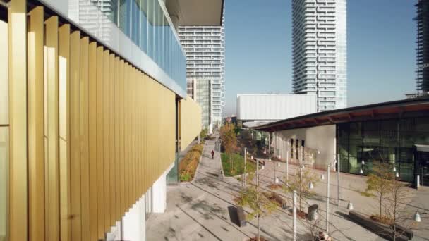 Vackra Byggnader Och Arkitektoniska Detaljer Vaughan Metropolitan Centre Vaughan Ontario — Stockvideo