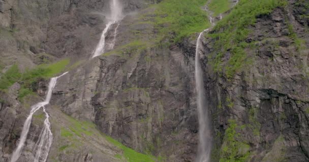 Fantastiskt Vattenfall Kjelfossen Norge Drönare Antenn — Stockvideo