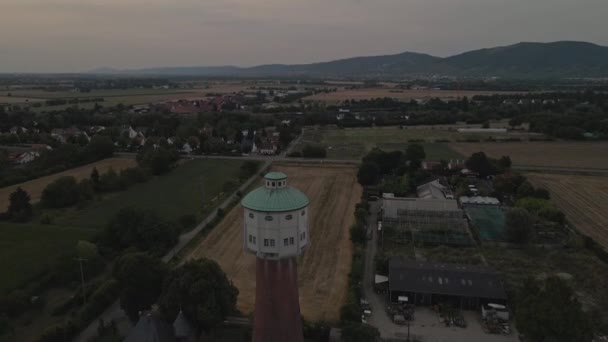 Drohnenschuss Vom Wasserturm Landburg Deutschland — Stockvideo