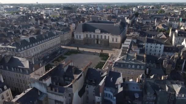 Parlement Breton Centre Ville Rennes France Avance Aérienne — Video