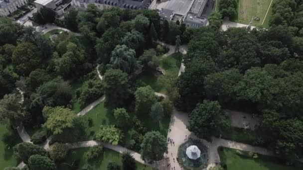 Dron Letící Nad Thabor Parkem Anne Bretagne College Rennes Francii — Stock video