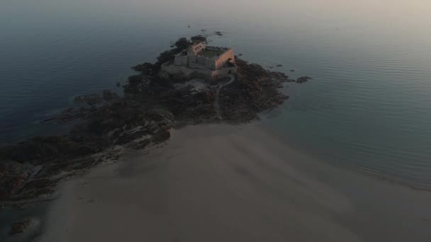 Fort Petit Saint Malo Bretagne Frankreich Drohnenblick Aus Der Luft — Stockvideo