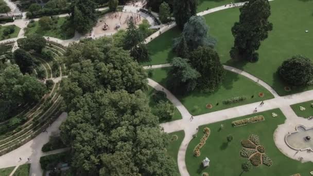 Geometrické Tvary Thaborských Zahrad Rennes Francii Letecký Shora Dolů Bokem — Stock video