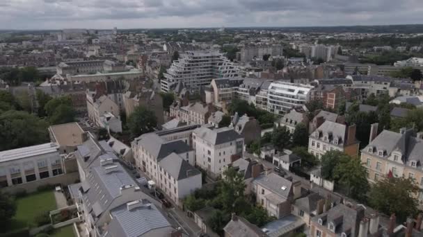 Міський Ландшафт Ренна Франція Повітряна Орбіта — стокове відео
