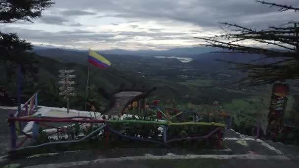Montaa Mano Del Gigante Atração Turística Huila Colômbia Tiro Drone — Vídeo de Stock