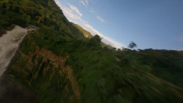 Fpv Las Cataratas Tequendama Sus Alrededores Bogotá Colombia Drone — Vídeo de stock