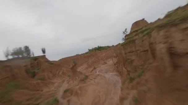 Voando Sobre Deserto Tatacoa Com Paisagem Árida Huila Colômbia Fpv — Vídeo de Stock
