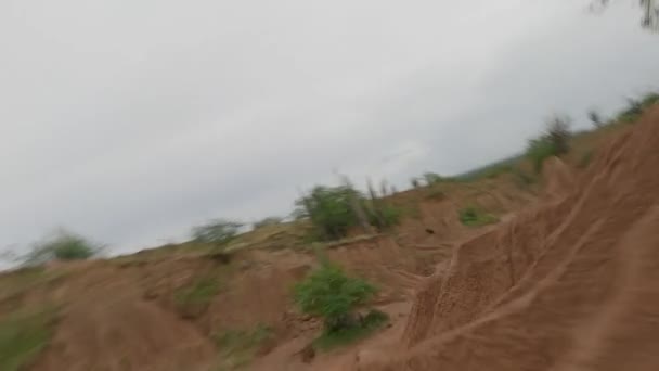 Voe Sobre Labirinto Paisagem Árida Deserto Tatacoa Departamento Huila Colômbia — Vídeo de Stock