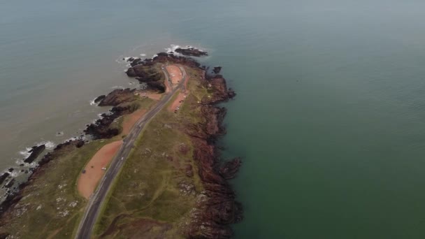 Punta Ballena Félsziget Punta Del Este Uruguayban Légi Felülnézetből Lefelé — Stock videók