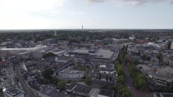 Widok Lotu Ptaka Miasto Hilversum Północnej Holandii Dom Mieszkalny Centrum — Wideo stockowe