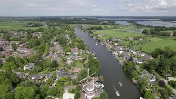 Panoramisch Uitzicht Vanuit Lucht Loenen Aan Vecht Groen Landschap Nederland — Stockvideo