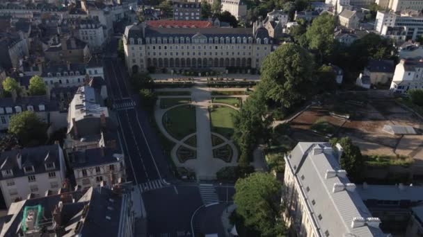 Saint Georges Palace Rennes Francii Letecký Shora Dolů Vpřed — Stock video