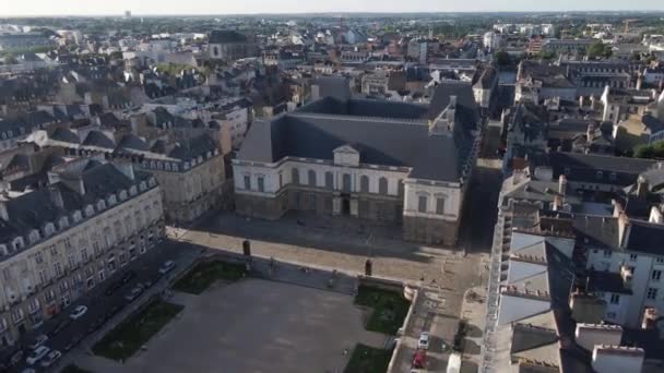 Brittany Parliament Rennes City Centre France Letecký Posun — Stock video