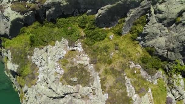 Images Drones Vue Sur Une Falaise Beau Lac Dans Les — Video