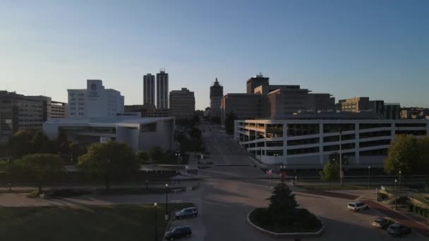 Ariel Drone View Downtown Peoria Illinois — Stock Video